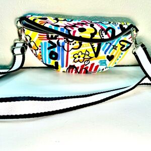 Rainbow Fanny pack or shoulder bag.  Made by Brighton TL.